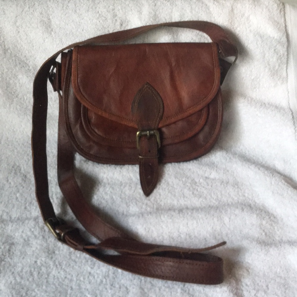 Genuine leather crossbody purse